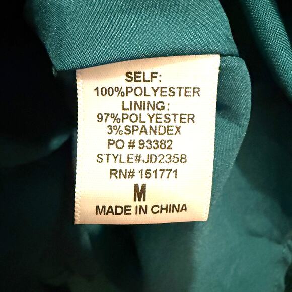 Gilli Satin Look Emerald Green Faux Wrap Midi Dress Size M New With Tags - Picture 6 of 7